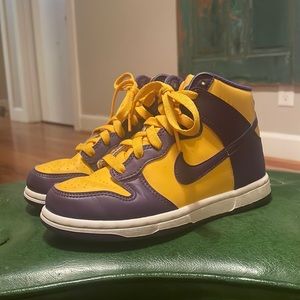 Purple & Gold Nike Dunks. Great condition.